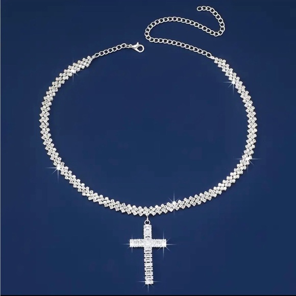 ❤️ Luxury Glitter Cuban Zirconia Necklace with Cross Pendant *NEW*‼️ - Picture 3 of 10